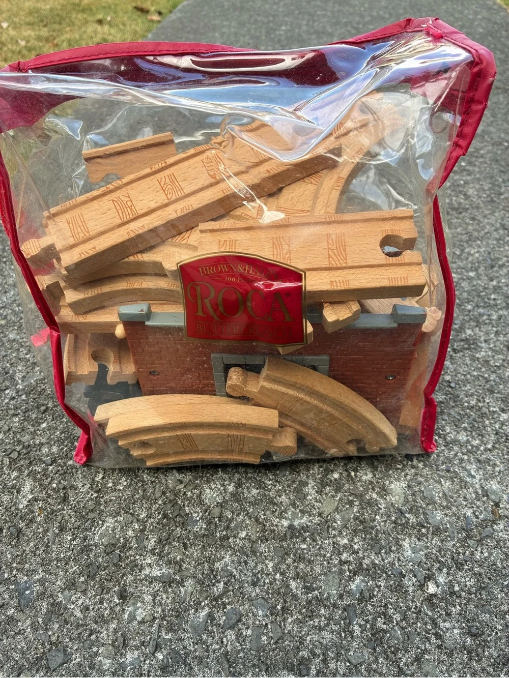 Wooden Train Tunnel Playset - Natural Wood with Gray Accents